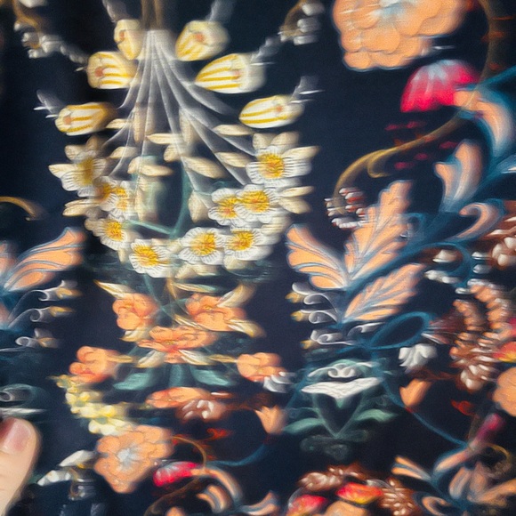 Madeline Navy Floral Dress with Long Sleeves - Picture 3 of 4